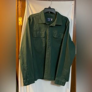 Impact unitedby Blue: Hunter green long sleeve button down flannel shirt /jacket
